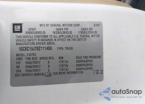 2008 Chevrolet Silverado 1500 Lt2 z USA, uszkodzony, nr VIN 1GCEC19J78Z111456